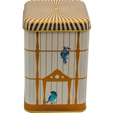 Mi-Ça Home EVLE-ER022-T7 Bird Cage Desenli Kare Metal Saklama Kabı 11X11 cm (Bird Cage)
