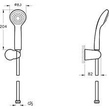 Mi-Ça Home Solo C 1f A45675 El Duşu Takımı, Krom