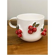 Mi-Ça Home Cw Celine's Wonders 24 Ayar Altın Detaylı Kokina Kabartmalı El Yapımı Mug Cochina Christmas 300 ml