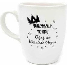 Mi-Ça Home Palto Tasarım Mükemmellik Yordu Biraz Da Fevkalade Olayım Krem Oval Kupa - Hediye Seramik Kupa