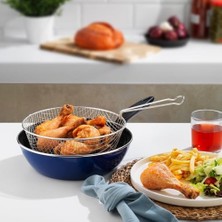 Mi-Ça Home Schafer Komfort Derin Kızartma Tavası 2 Parça-Lacivert