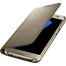 Mi-Ça Home Galaxy S7 LED View Fonksiyonel Kılıf, Altın Sarısı