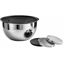 Mi-Ça Home Rendeli Karıştırma Çırpma ve Saklama Kabı 5 Parça Derin Yapılı Hamur Yoğurmaya Uygun