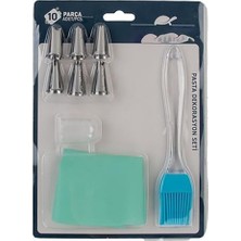 Mi-Ça Home Promosyonca Pasta Dekorasyon Seti, Çok Renkli Spatulalar, Metal Uçlar, Silikon Alet ve Aksesuarlar