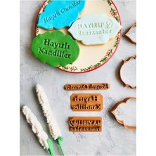 Mi-Ça Home Hayırlı Kandiller, Cuma ve Ramazanlar Yazılı 3'lü Set Hamur Şekillendirici Kalıp