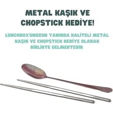 Mi-Ça Home Vagonlife Bento 700ML Lunchbox Tek Katlı 2 Bölmeli Çelik Sefer Tası Yemek Kutusu (Mor)