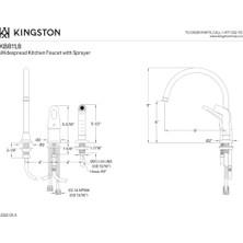 Mi-Ça Home Pirinç KB818 Wyndham Loop Griff Mutfak Armatürü, Şırınga ile Sabunluk, 9 Inç, Saten Nikel Pirinç