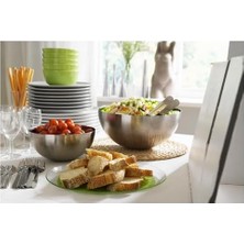 Mi-Ça Home Servis,salata Kasesi Ikea Paslanmaz Çelik 36 cm Kase,derin Karıştırma Yoğurma Kabı