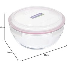 Mi-Ça Home Lock Yuvarlak Cam Saklama Kabı 4000 ml