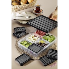 Mi-Ça Home Mikrodalga ve Difrizde Kullanılabilen Saklama Kabı Seti 7'li Antrasit S-405