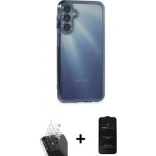 Marsilyan™- Galaxy A25 5g Kılıf Vadi Minimal - Siyah 6d Antistatik Mat Seramik Hayalet Nano Ekran Koruyucu + Şeffaf Kamera Lens Koruma Cam