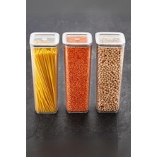 Mi-Ça Home Vip Ahmet Sude Kare Saklama Kabı 3 x 2 Litre, Şeffaf