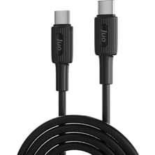 Mi-Ça Home Juo 60W USB Type-C To Type-C Silikon Hızlı Şarj ve Data Kablosu Siyah 2 Metre