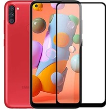 Mi-Ça Home Galaxy A11 ile Uyumlu Temperli Cam Full Ekran Koruyucu Kkd Siyah