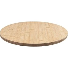 Mi-Ça Home Promosyonca Bambu Dönerli Sunum Tahtası, 360 Derece Dönebilen Yuvarlak Pizza ve Kahvaltı Sunum Tepsisi (32 Cm)