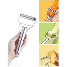 Mi-Ça Home Çok Fonksiyonlu Sebze Meyve Soyacağı, Paslanmaz Çelik Jülyen Doğrayıcı, Salatalık Havuç Elma Soyma Aleti Çok Amaçlı Jülyen Soyucu Meyve Sebze Soyacak Salatalık Kabak Havuç Elma Çift Foksiyonlu