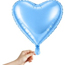 Süsle Bebek ve Parti Kalp Folyo Balon, 45 cm - Mavi