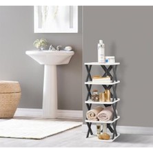 Mi-Ça Home Plastik 5 Katlı Çok Amaçlı Ev Hobi Organizer Antrasit (66X24X26 Cm)