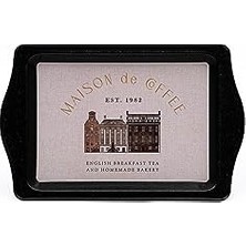 Mi-Ça Home EVLE-EE170-7F Azura Coffee Desenli Dikdörtgen Tepsi 16X25 cm (Azura Coffee)