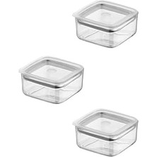 Mi-Ça Home Vip Ahmet Vip Ahmet VP-327 Sude Kare 3X350 ml Saklama Kabı (8), Şeffaf