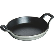 Mi-Ça Home Staub Toz Mini Fırın Kabı, Yuvarlak (12 Cm, 0,25 L Içerisinde Bulunan Mat Siyah Kaplı Tepsi Ile) Grafit Grisi