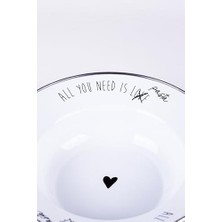 Mi-Ça Home Motto Emaye Çukur Makarna ve Salata Tabağı