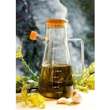 Mi-Ça Home Bambu Kapaklı Borosilikat Cam Yağdanlık 900 ml