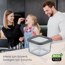 Mi-Ça Home Hobby Life Tower Premium Saklama Kabı Seti 5 Adet 0,5 L Şık Görünüm ve Günlük Kullanım (Antrasit)