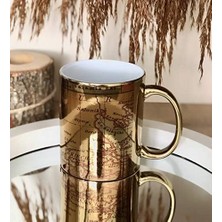 Mi-Ça Home Giftmoda Travel Journal Tasarımlı Gold Kupa