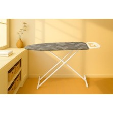 Mi-Ça Home Karteks Ütü Masası Kılıfı, Keçe Malzeme, Katlanabilir, Siyah-Gri, 142X56 Cm, Çok Amaçlı Kullanım, Geometrik Desen