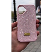 İzel Aksesuar Apple Iphone 17 Içi Kadife Taşlı Işıltılı Pırlanta Silikon Kapak Kılıf