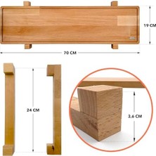 Mi-Ça Home Pratikoutdoor Ahşap Servis ve Sunum Tahtası, Masif Kuruyemiş ve Meyve Sunum Tahtası, Kahvaltı Sunum Tepsisi - 70 cm