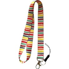 Mi-Ça Home Renkli Baskılı Boyun Askı Ipi Çok Amaçlı Yaka Kartı Telefon Askısı