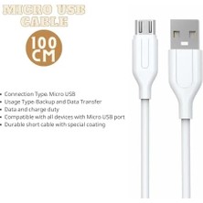 Mi-Ça Home Dayanıklı USB Şarj ve Veri Kablosu, Micro Usb, Usb-C ve 8 Pin Seçenekli, Güçlendirilmiş Uç, Hızlı Şarja Uyumlu, Günlük Kullanım (100, Santimetre, Micro Usb)