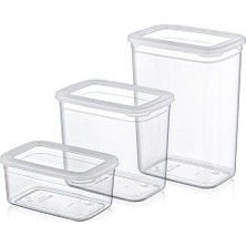 Mi-Ça Home Hobby Life Tower Premium 9’lu Dikdörtgen Saklama Kabı Seti – 3 Farklı Boy, Kilitli Kapak, Dikey Tasarım, Bpa Içermez (Şeffaf)