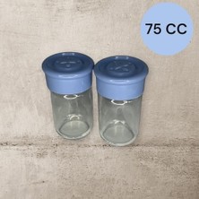 Mi-Ça Home 2 Adet Cam Tuzluk Plastik Kapaklı (Kutuludur) 75CC