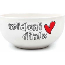 Mi-Ça Home Palto Tasarım Mideni Dinle Krem Seramik Kase - Hediye Seramik Kase