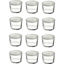 Mi-Ça Home Paşabahçe Kapaklı Cam Saklama Kabı 12 Li Kahvaltılık 220CC 42230-12 FMA07064 Beyaz