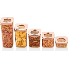 Mi-Ça Home Vip Ahmet Güneş Kare Saklama Kabı, Bakır 5'li Set