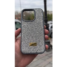 İzel Aksesuar Apple Iphone 16 Pro Içi Kadife Taşlı Işıltılı Pırlanta Silikon Kapak Kılıf