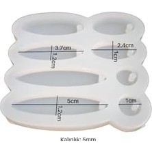Mi-Ça Home Siliko World Silikon Epoksi 8’li Elips Oval Küpe Kalıbı