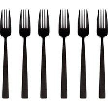 Mi-Ça Home Porland Quantum Mat Siyah Tatlı Çatalı 16CM 6 Adet