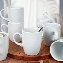 Mi-Ça Home Keramika Beyaz Bulut Kupa 9 cm 6 Adet