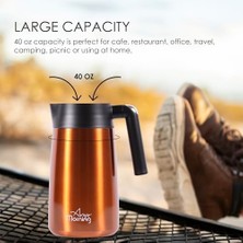 Mi-Ça Home Any Morning 1.2 L Paslanmaz Çelik Termos, Sızdırmaz Kapaklı Geniş Ağızlı Bakır Renkli SI232250