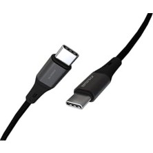 Mi-Ça Home 2 Adet x 2metre Type C-C Kablo Seti, Wahoo, 60WATT Pd Hızlı Şarj, 15/16/17 ve Andoid Için, Siyah/ Metal