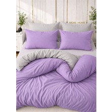 More Home Tek  Kişilik Yorgan Kılıfı + Yastık Kılıfı (Çarşafsız) Lala Gri
