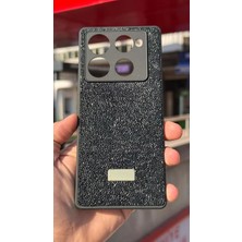 İzel Aksesuar Infinix Hot 40 Pro Içi Kadife Taşlı Işıltılı Pırlanta Silikon Kapak Kılıf