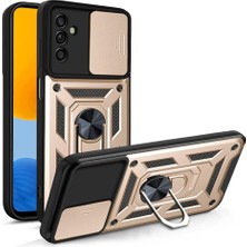 Mi-Ça Home Galaxy M13 Kılıf Lens Sürgülü Yüzüklü Tank Silikon Pars