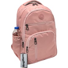 MegiHero 1710 Pudra  Suya Dayanıklı Kumaş Okul Çantası Unisex Okul Sırt Çantası