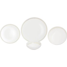 Mi-Ça Home Taç Pierre Cardin Porselen Swan Yemek Takımı Altın 24 Parça